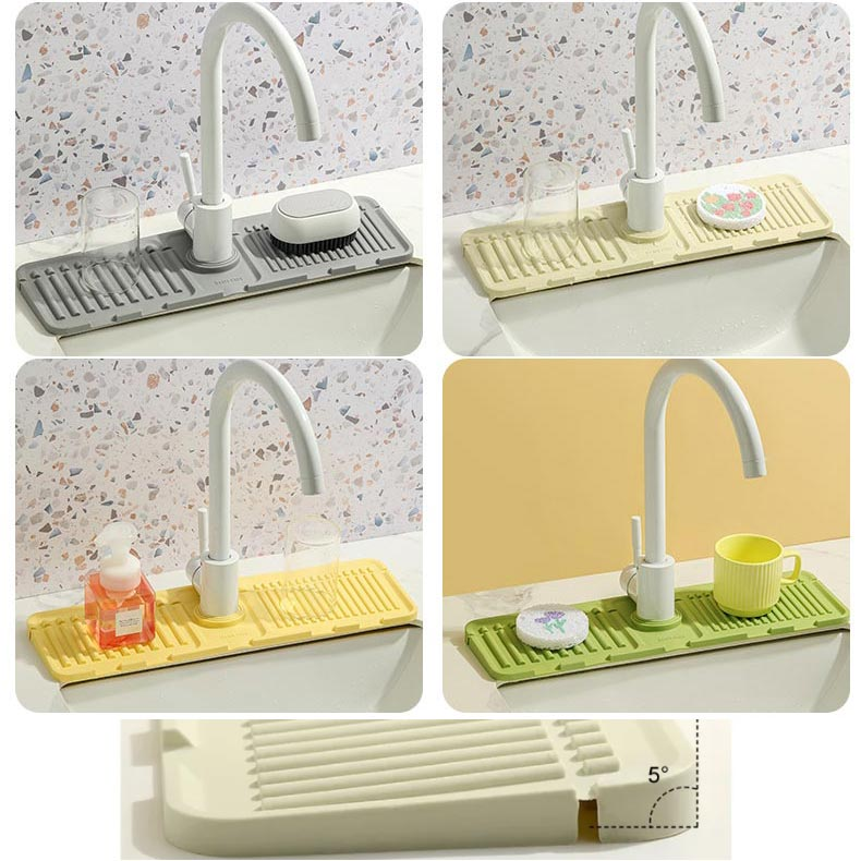 🔥 Faucet Splash Guard Draining Tray Mat