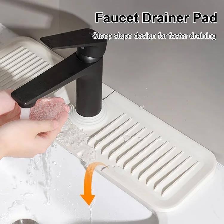 🔥 Faucet Splash Guard Draining Tray Mat