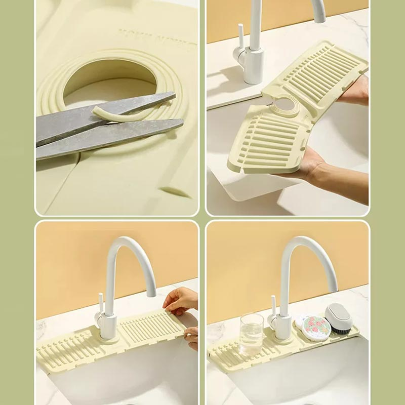🔥 Faucet Splash Guard Draining Tray Mat